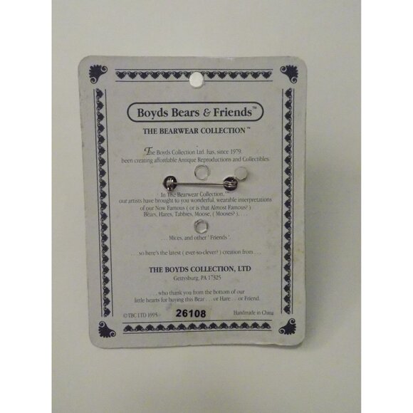Boyds Bears Bearwear Brooch Lapel 95 Bailey, Love Conquers All Vintage - 26108 - Picture 2 of 3